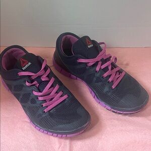 Reebok Women's Black and Purple Athletic Shoes